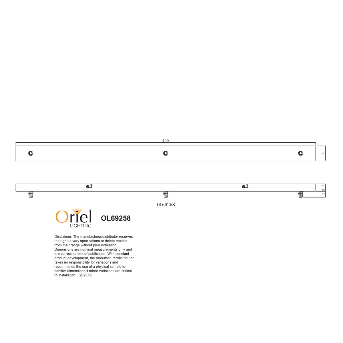 Turns 3 Single Pendants Into One Light - Parti Rail 1M Black