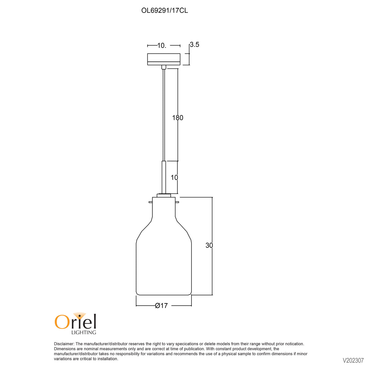 Scandi Clear Glass and Timber Pendant - Holbeck.17