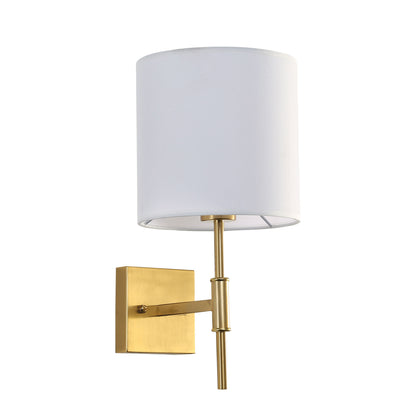 Wall Sconce with Fabric Shade - Bella Satin Brass