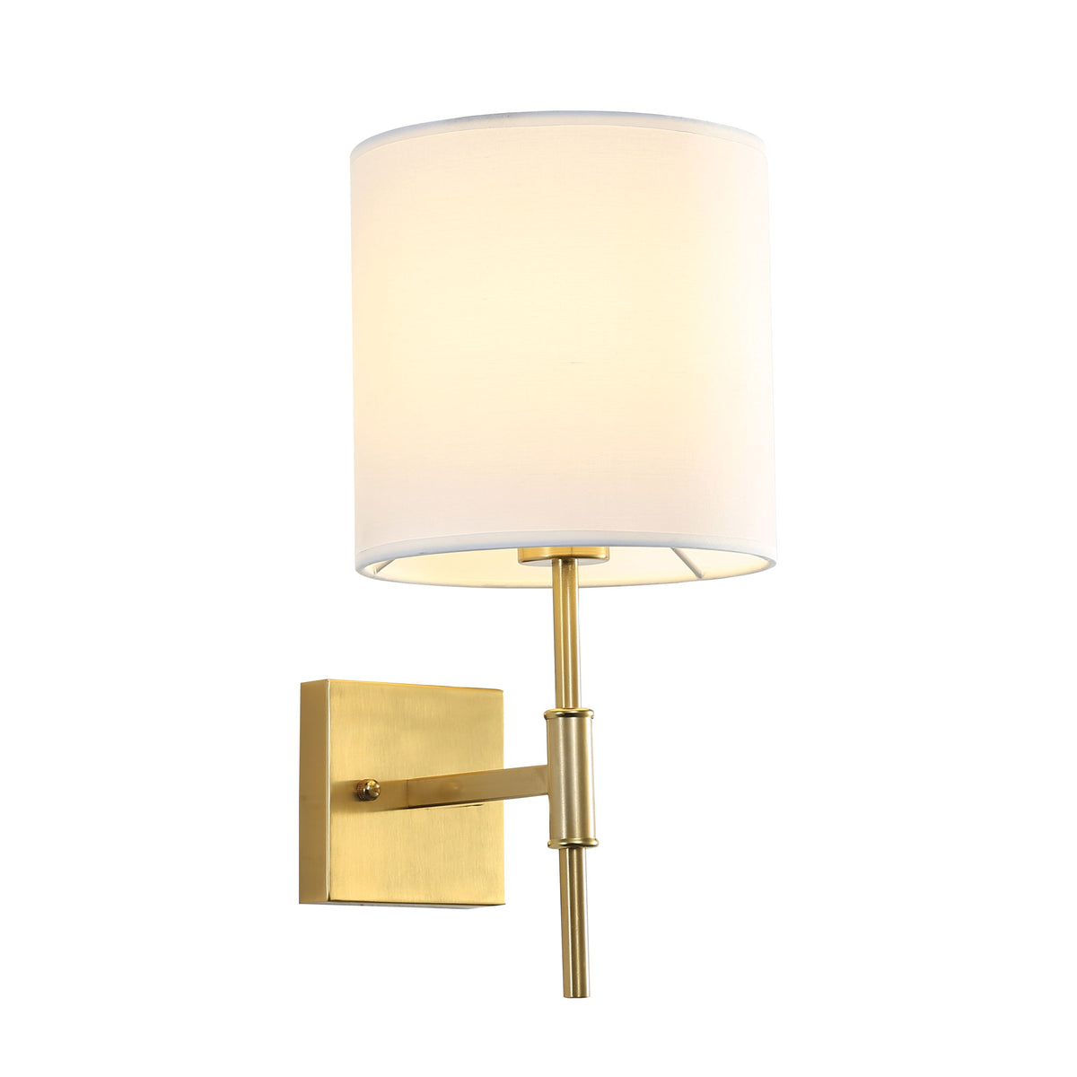 Wall Sconce with Fabric Shade - Bella Satin Brass