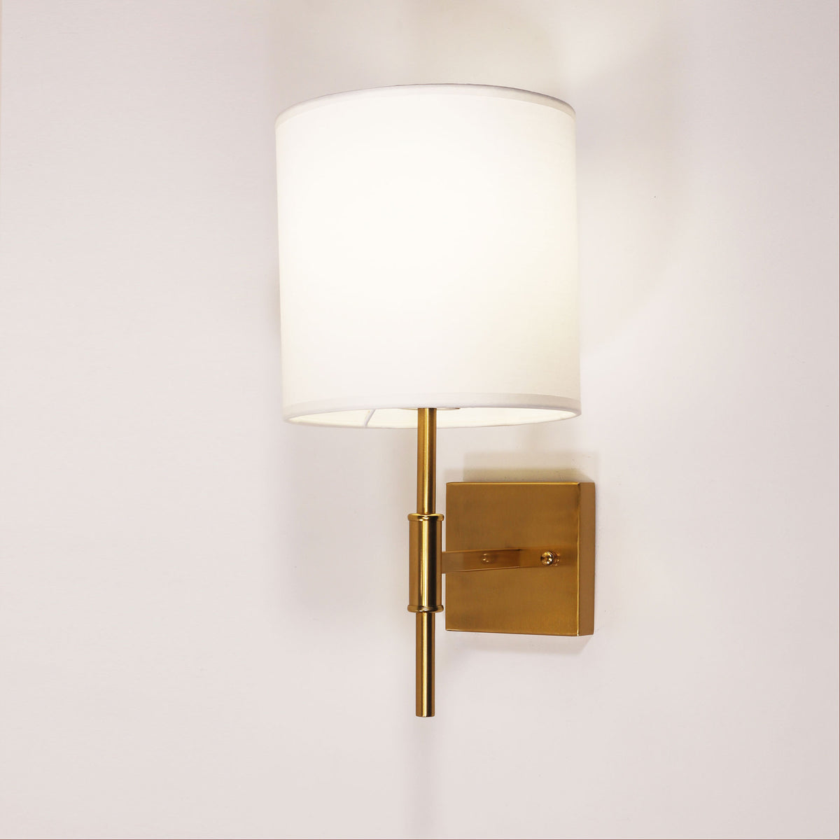 Wall Sconce with Fabric Shade - Bella Satin Brass