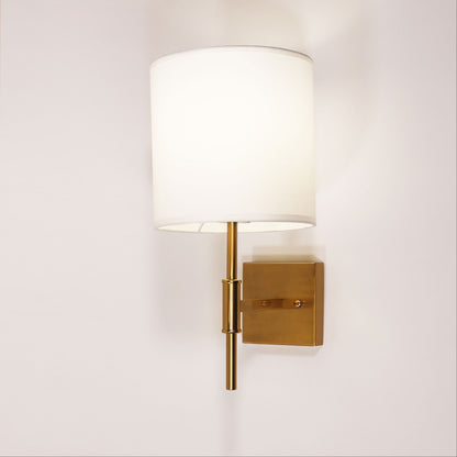 Wall Sconce with Fabric Shade - Bella Satin Brass