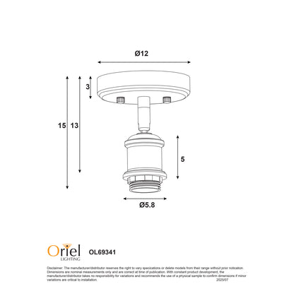 E27 Ceiling and Wall Mount - Bradway Ctc Antique Brass