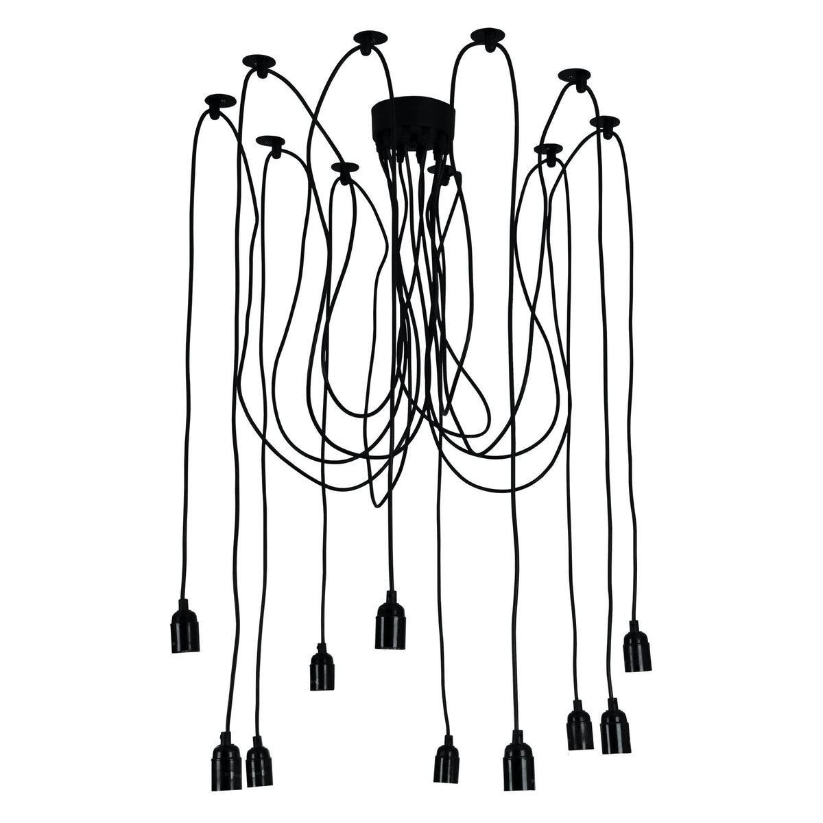 Retro Industrial Multi 180cm Suspension - Philly 10 Light Black