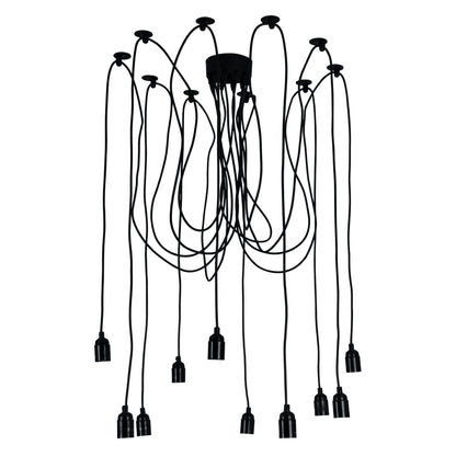 Retro Industrial Multi 180cm Suspension - Philly 10 Light Black