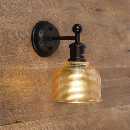 Holophane Glass Wall Light - Brighton Amber
