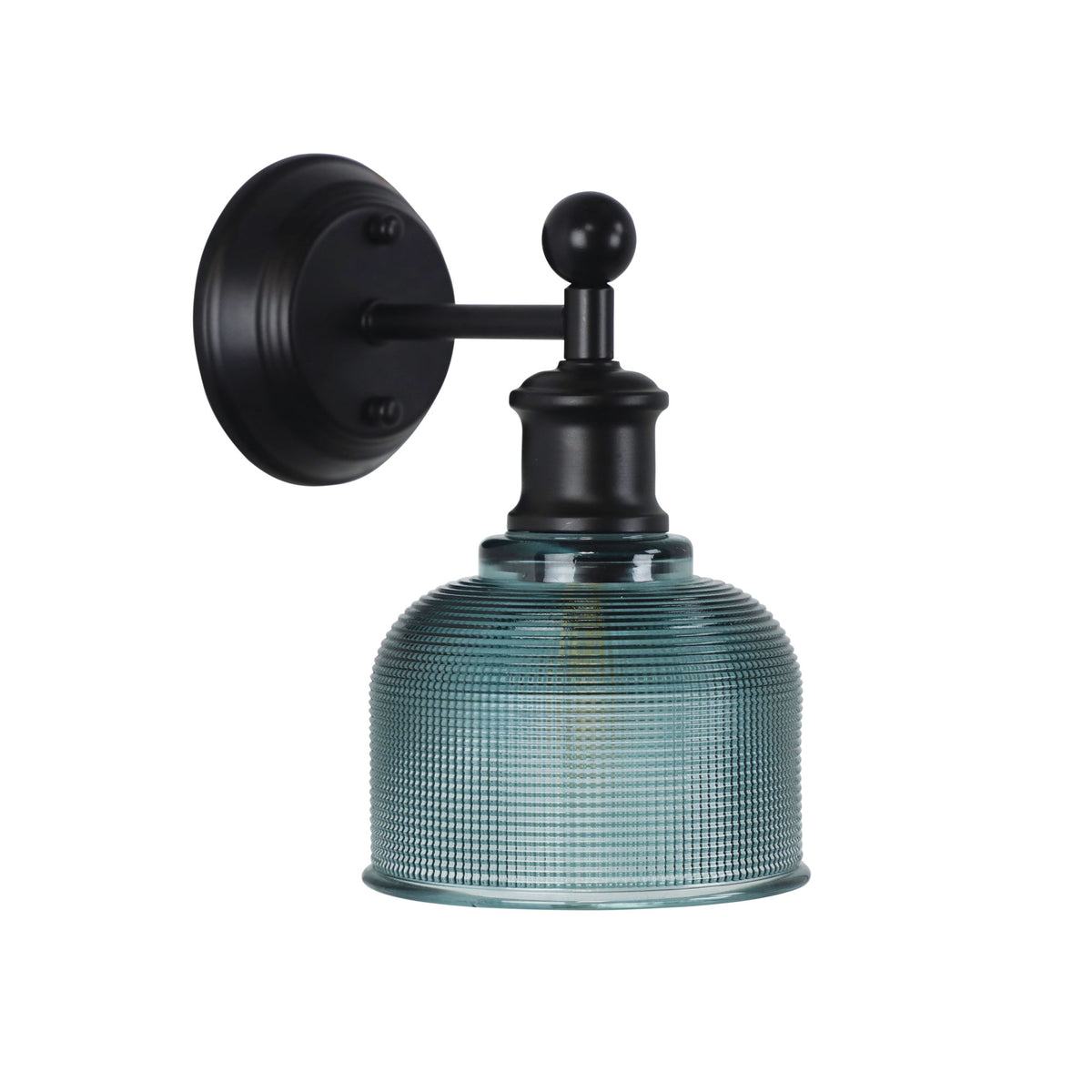 Holophane Glass Wall Light - Brighton Blue