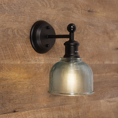 Holophane Glass Wall Light - Brighton Blue