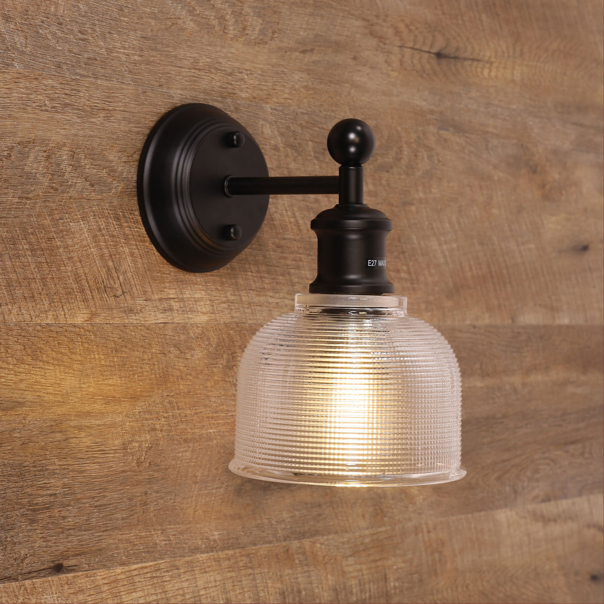 Holophane Glass Wall Light - Brighton Clear