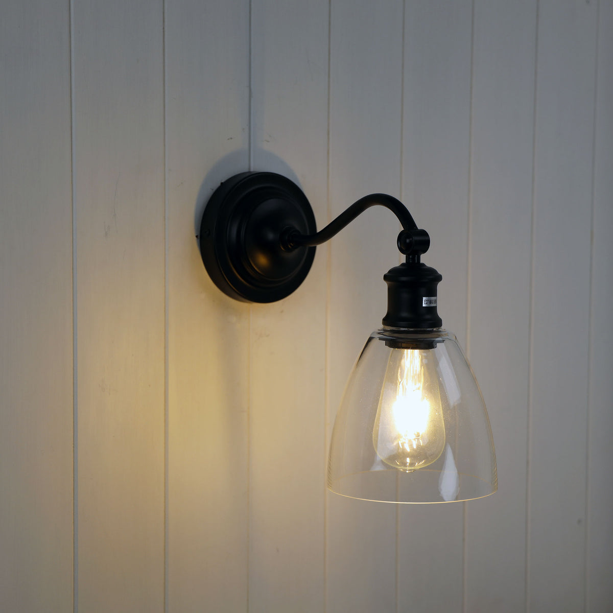 Black / Clear - Warwick Wall Light