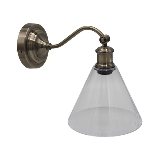 Hamptons Style Classic Wall Light - Abby Antique Brass