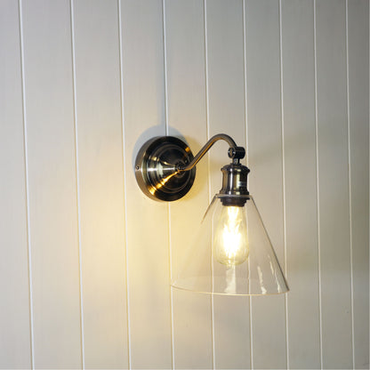 Hamptons Style Classic Wall Light - Abby Antique Brass