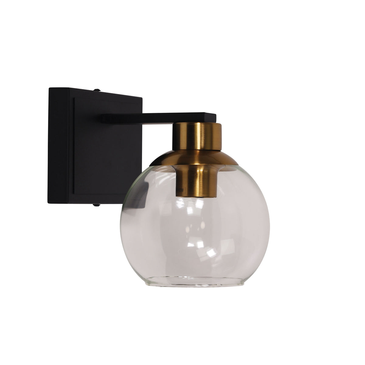 Clear Glass Wall Light - Clayton Single