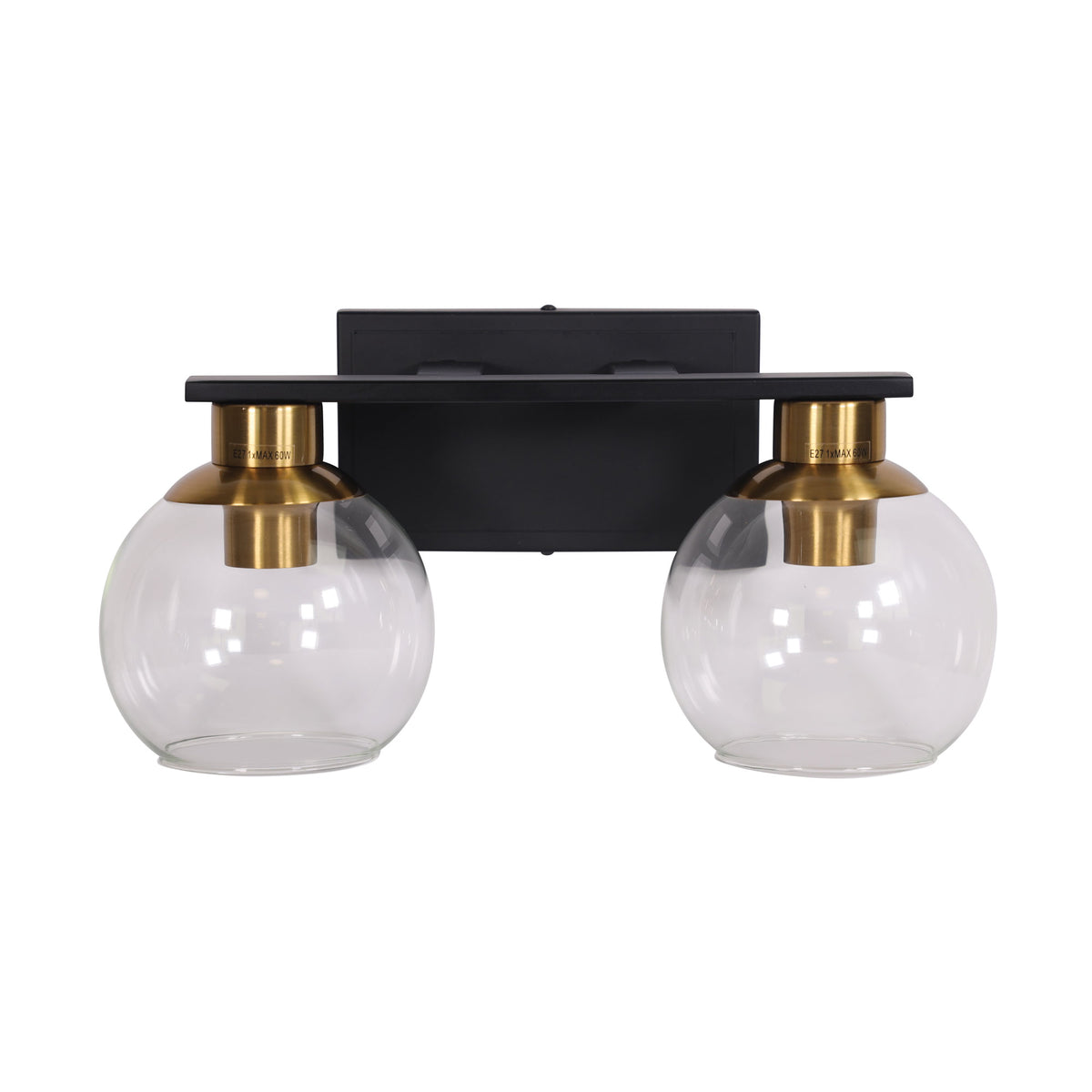 Clear Glass Wall Light - Clayton Double