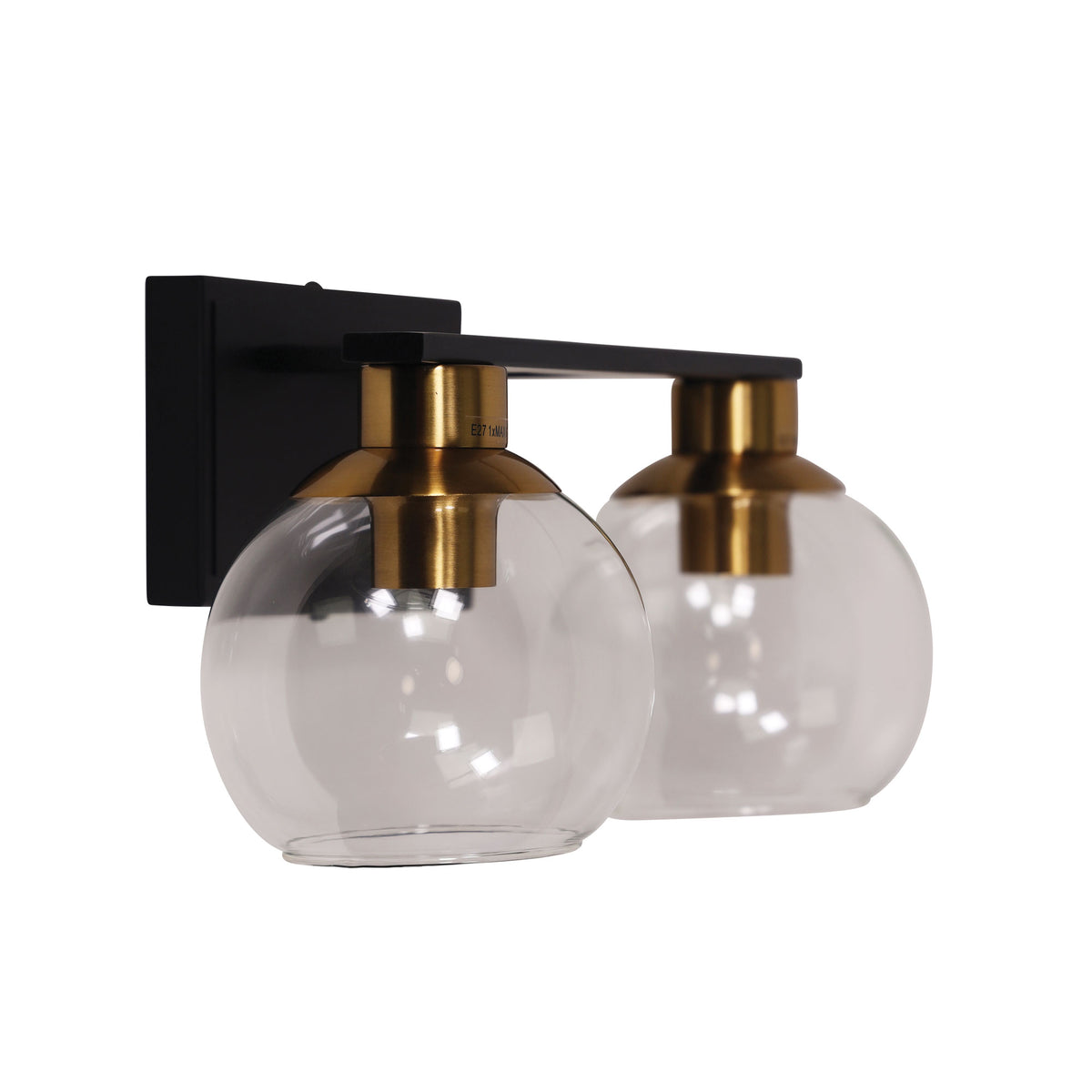 Clear Glass Wall Light - Clayton Double
