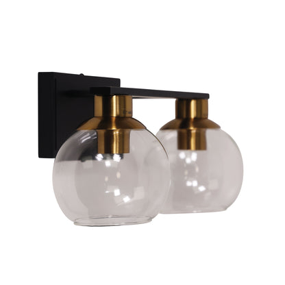 Clear Glass Wall Light - Clayton Double
