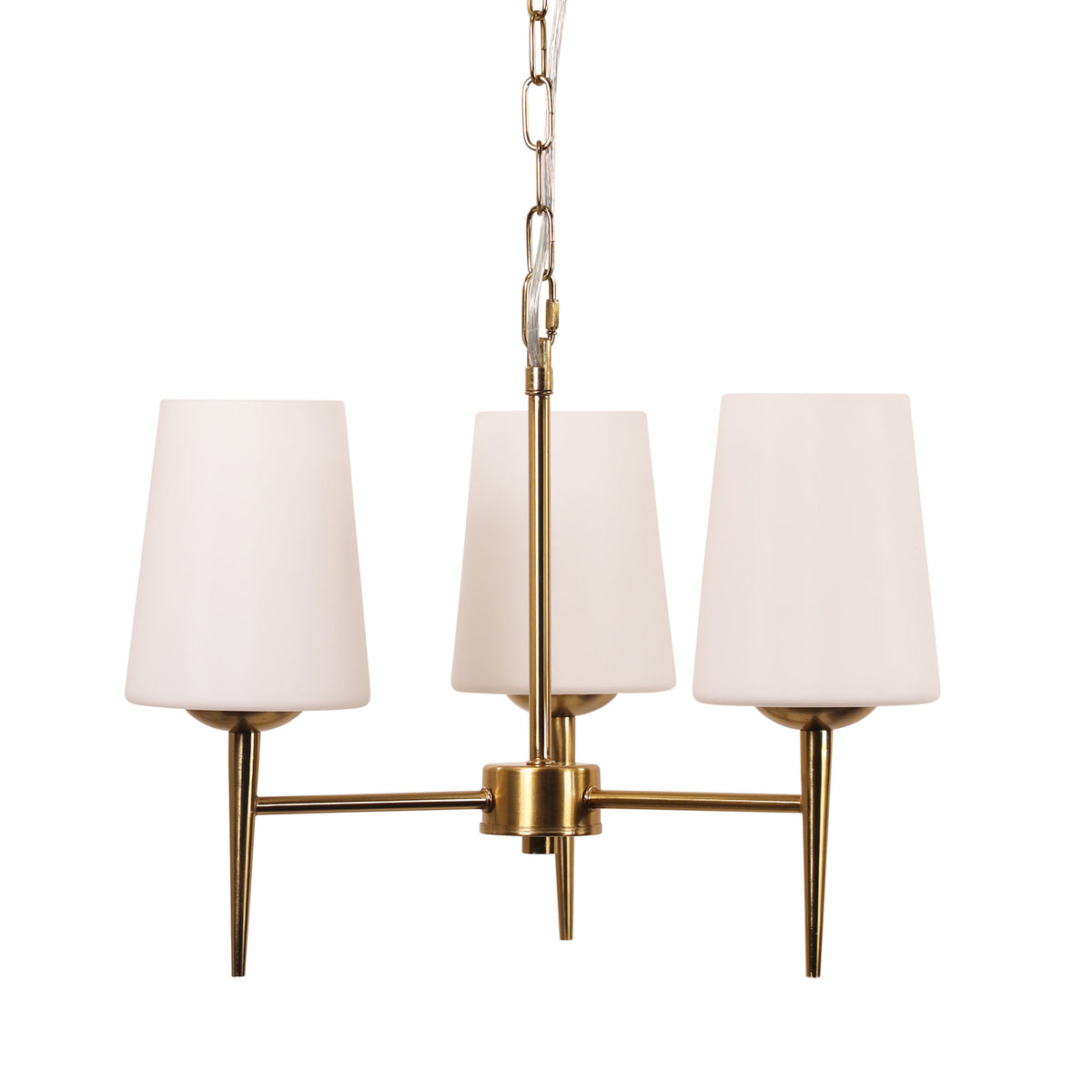 Retro Designer Triple Pendant - Foxdale 3 Satin Brass