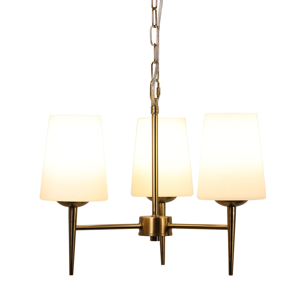 Retro Designer Triple Pendant - Foxdale 3 Satin Brass