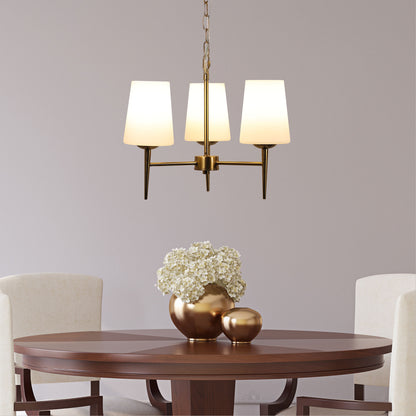 Retro Designer Triple Pendant - Foxdale 3 Satin Brass