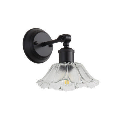 Vintage Glass Wall Light - Fleur Clear/black