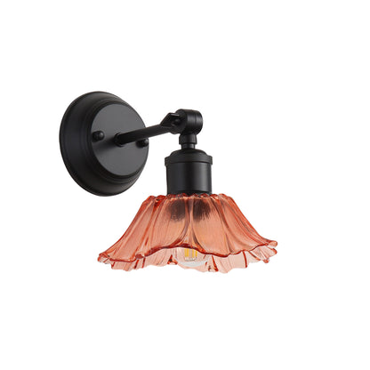 Vintage Glass Wall Light - Fleur Pink/black