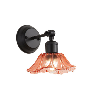 Vintage Glass Wall Light - Fleur Pink/black