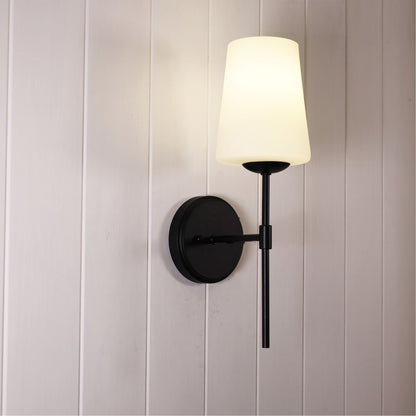 Opal Glass Wall Light - Kinbury Black
