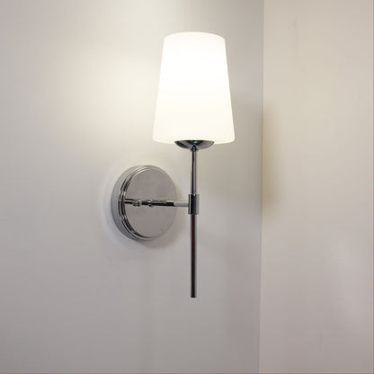 Opal Glass Wall Light - Kinbury Chrome