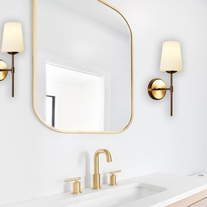 Opal Glass Wall Light - Kinbury Satin Brass