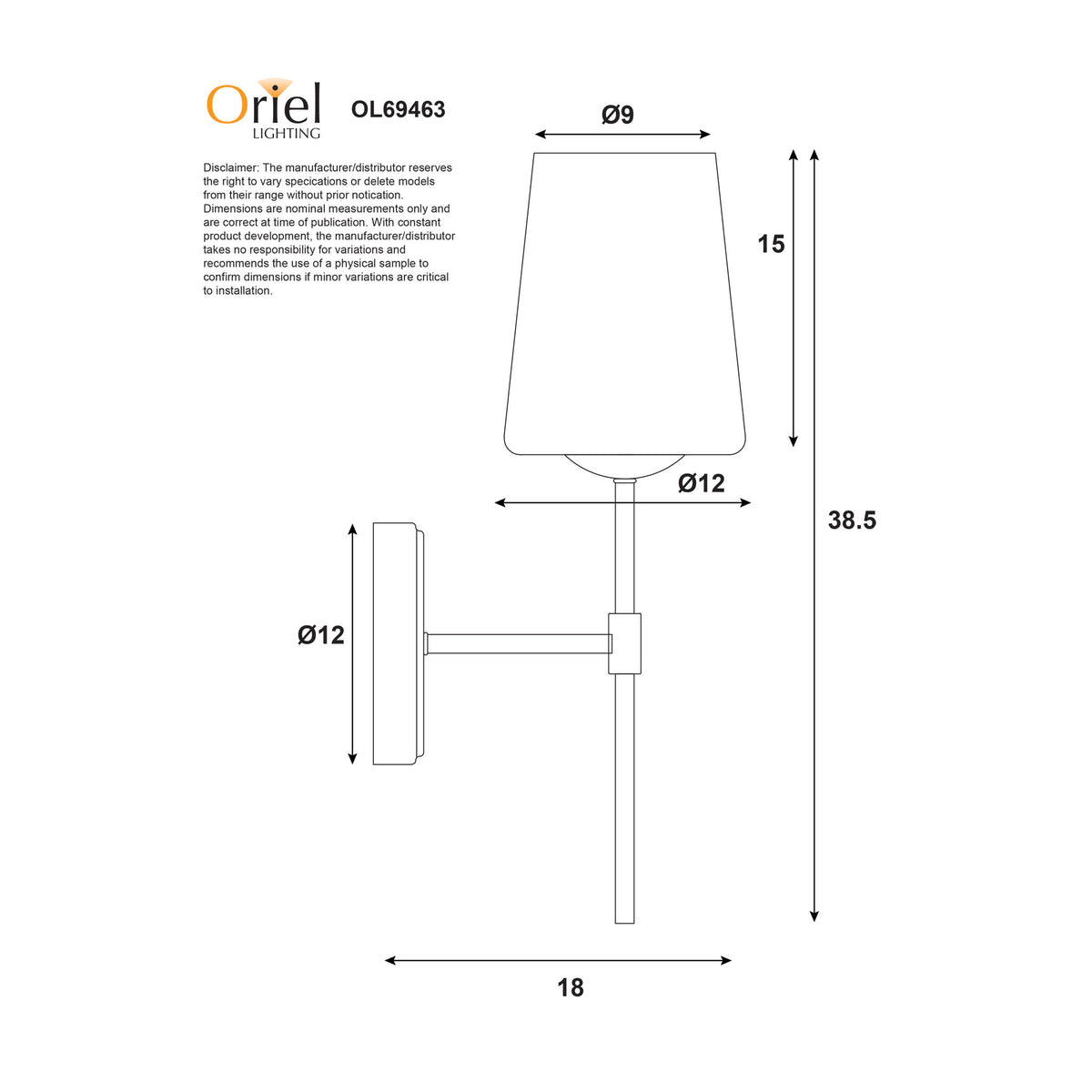 Opal Glass Wall Light - Kinbury Bronze