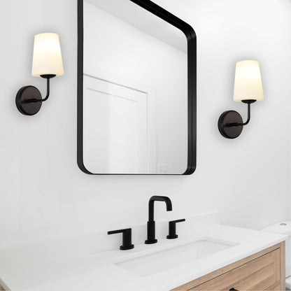Glass Wall Light - Hopley Black