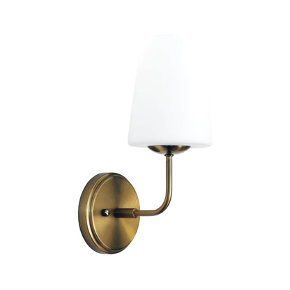 Glass Wall Light - Hopley Satin Brass