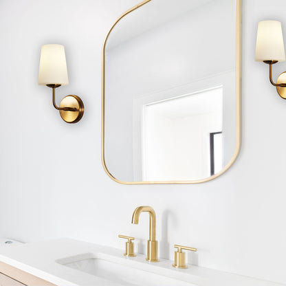 Glass Wall Light - Hopley Satin Brass