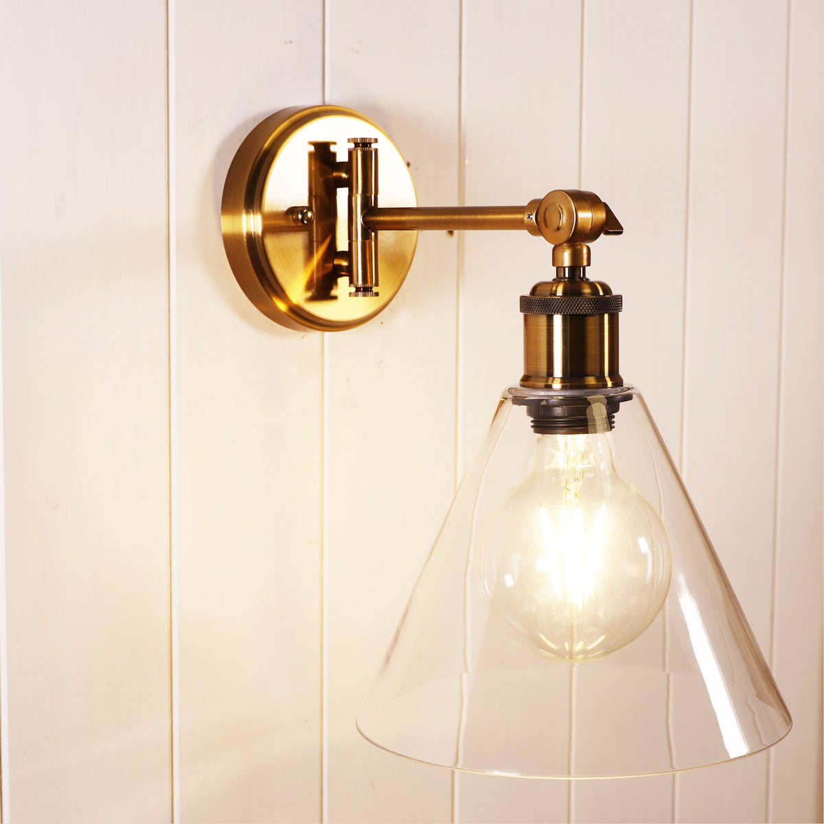 Swing Arm Wall Light - Heath Satin Brass