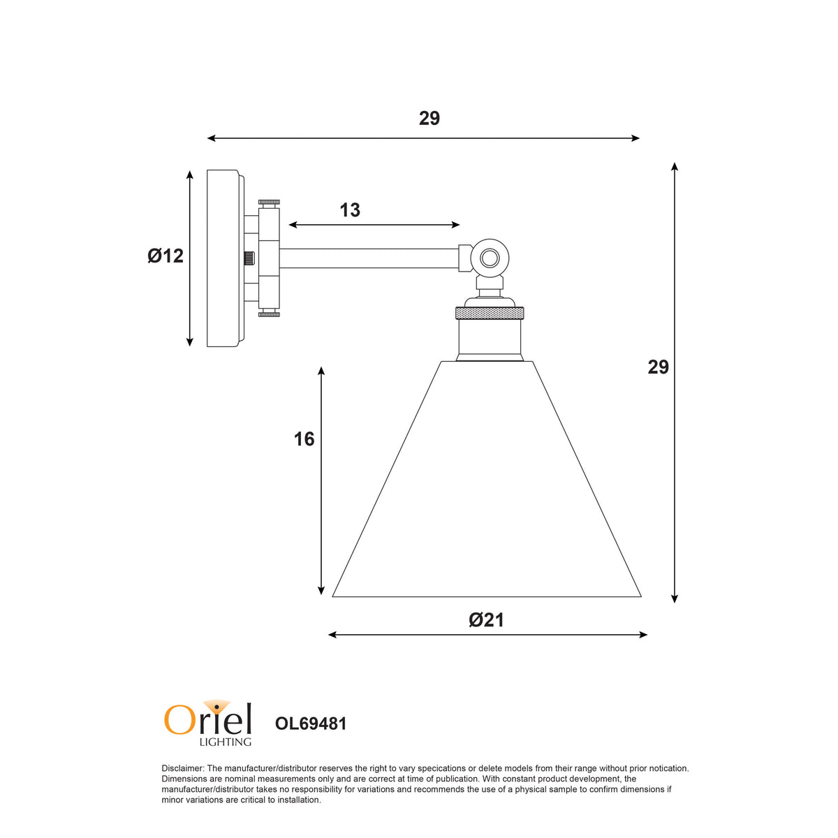 Swing Arm Wall Light - Heath Black