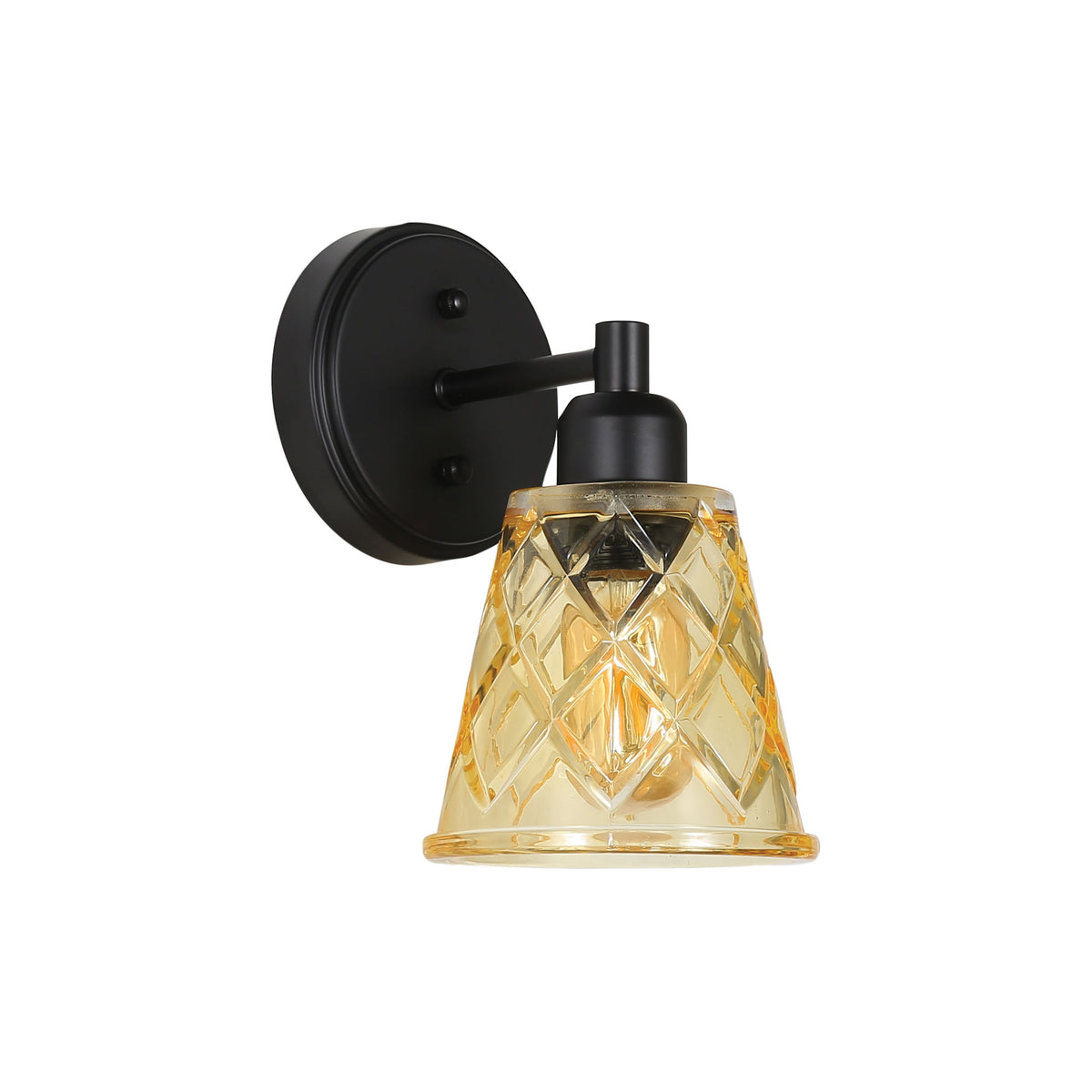 Vintage Cut Glass Wall Light - Dram Wall Light Amber