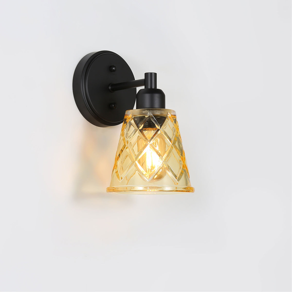 Vintage Cut Glass Wall Light - Dram Wall Light Amber