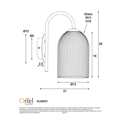 Opal Matt Wall Light - Arley Wall Light Black