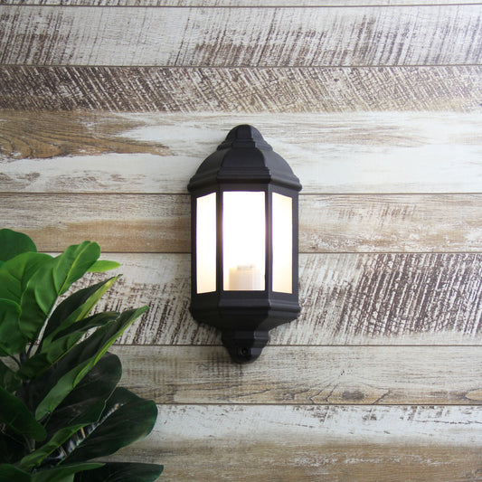 Traditional Outdoor Wall Sconce Black - Fenchurch Black