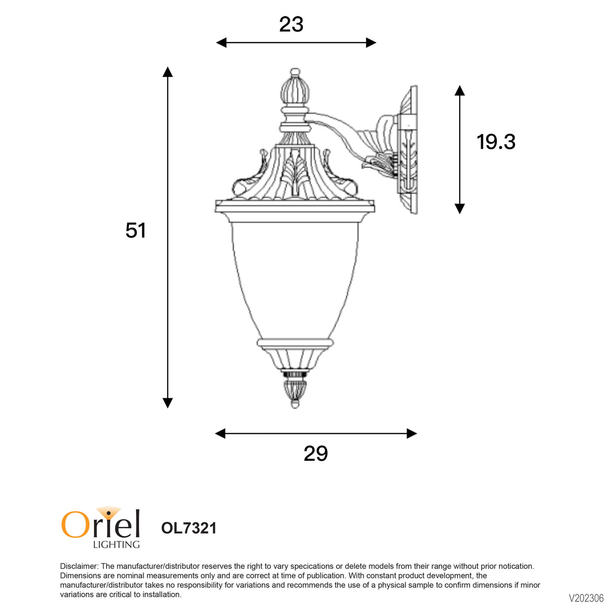Traditional Outdoor Wall Light - Newark Down