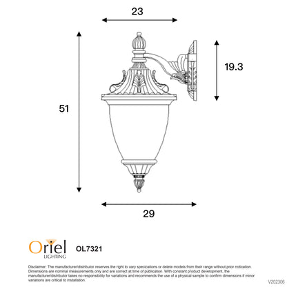 Traditional Outdoor Wall Light - Newark Down