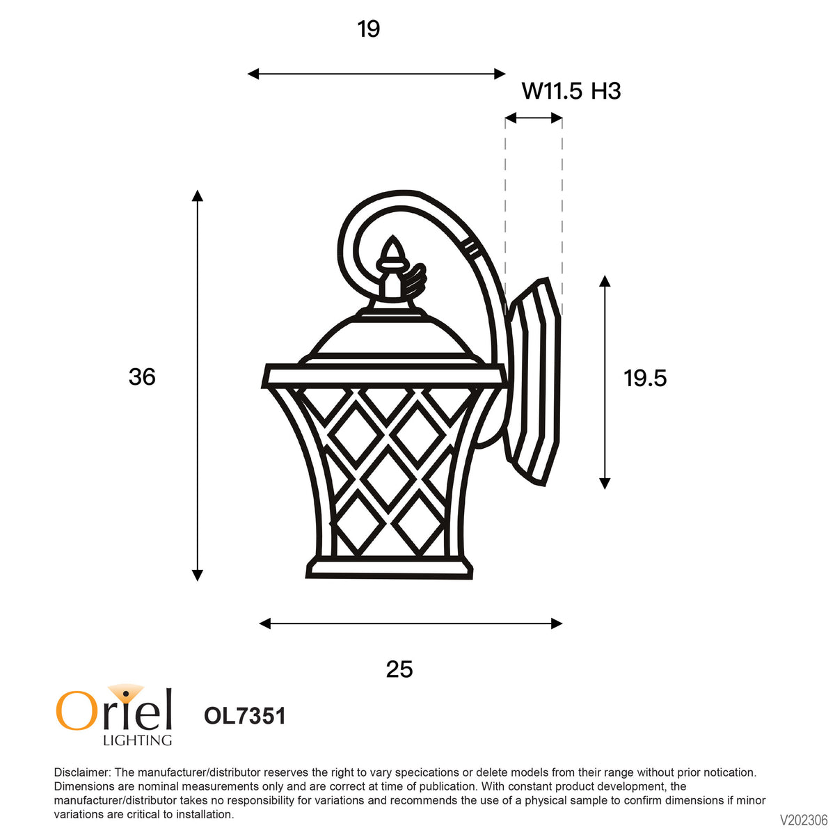 Traditional Outdoor Coach Light Black - Fairview Black