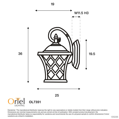 Traditional Outdoor Coach Light Black - Fairview Black