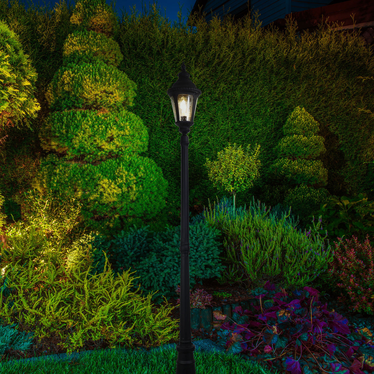 Traditional Outdoor 218cm Post Light - Bristol Top and Post