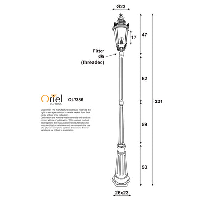 Traditional Outdoor Post Light - Albion Post