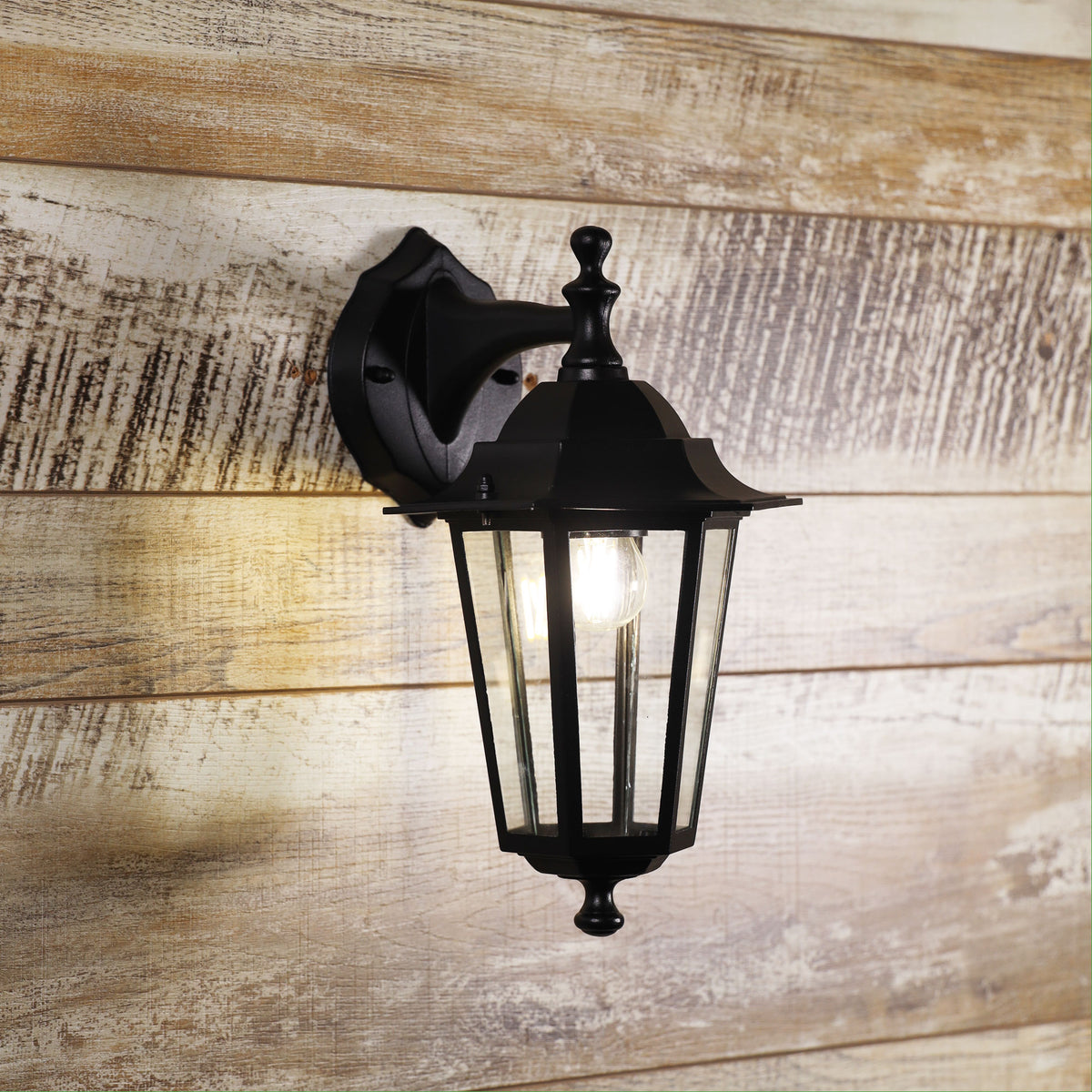 Traditional Outdoor Wall Light - Ascot Down Black