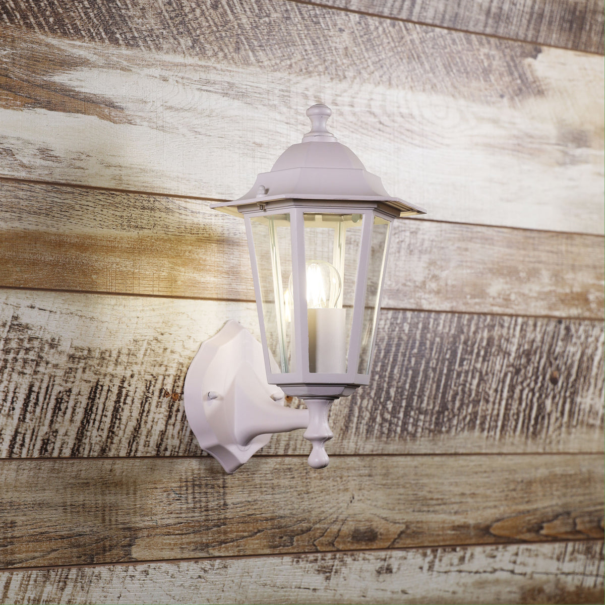 Traditional Outdoor Wall Light - Ascot Up White