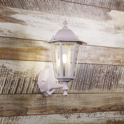 Traditional Outdoor Wall Light - Ascot Up White