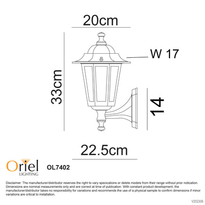 Traditional Outdoor Wall Light - Ascot Up White