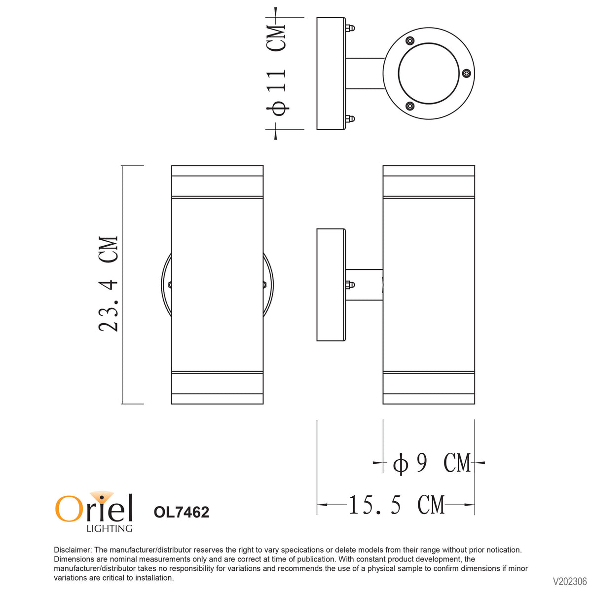 240V Outdoor Wall Light - Tove Up and Down